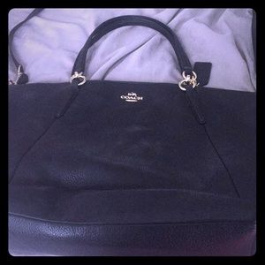 Black leather coach bag